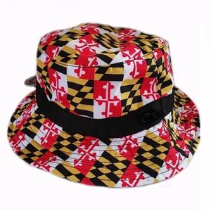 Maryland Flag Bucket Sun Hat with Black Band