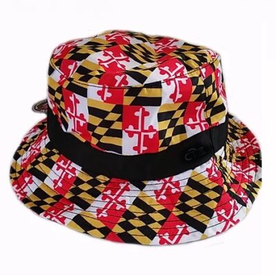 Maryland Flag Bucket Sun Hat with Black Band