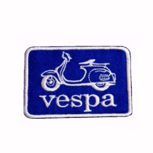 Vespa Blue Embroidered Iron-On Sew-On Patch