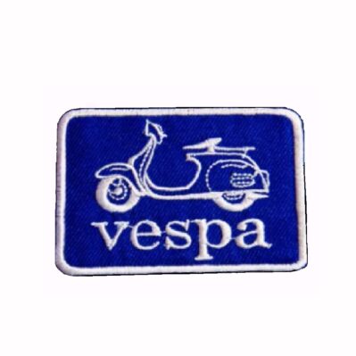 Vespa Blue Embroidered Iron-On Sew-On Patch