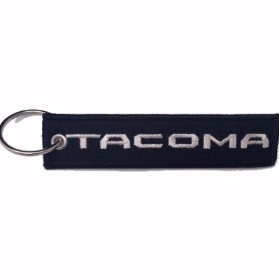 Toyota Tacoma Black-Silver Key Chain Fob Embroidered Key Locator