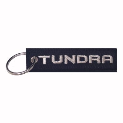 Toyota Tundra Black-Silver Key Chain Fob Embroidered Key Locator