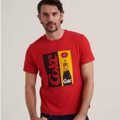 Coca-Cola Lucky Brand Short Sleeve Pop Lips Crew Neck T-Shirt