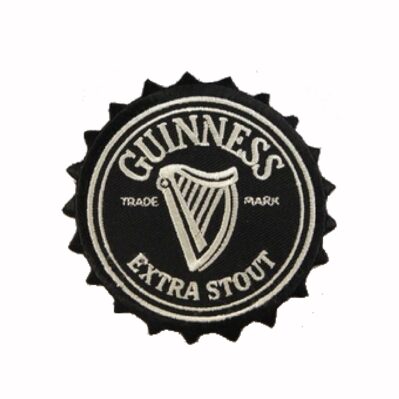 Guinness Beer Black-Gold Embroidered Iron-On Sew-On Patch
