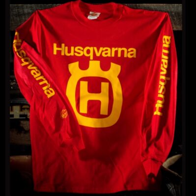 Husqvarna Logo Red Jersey Long Sleeve T-Shirt