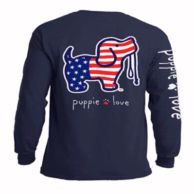 Puppie Love Dog USA Pup Long Sleeve T-Shirt Sweatshirt