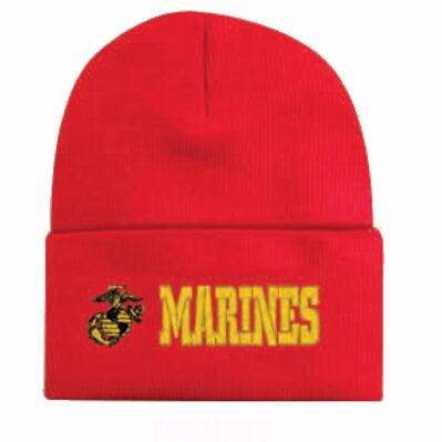 U.S. Marines USMC Emblem Red Cuffed Beanie Cap Hat