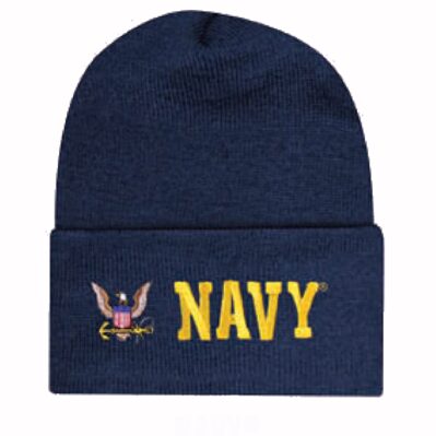 U.S. Navy Emblem Blue Cuffed Beanie Cap Hat