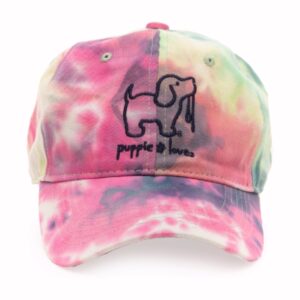 Puppie Love Dog Rainbow Tie Dye Cap Hat