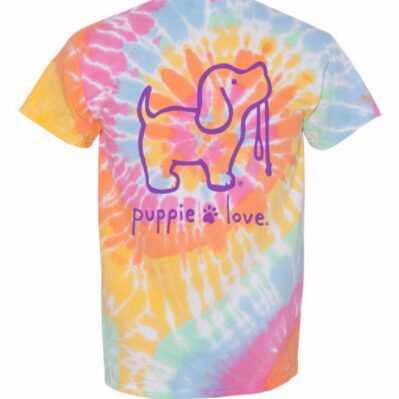 Puppie Love Dog Tie Dye Short Sleeve T-Shirt