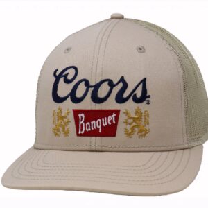 Coors Beer Banquet Tan Embroidered Mesh Cap Hat