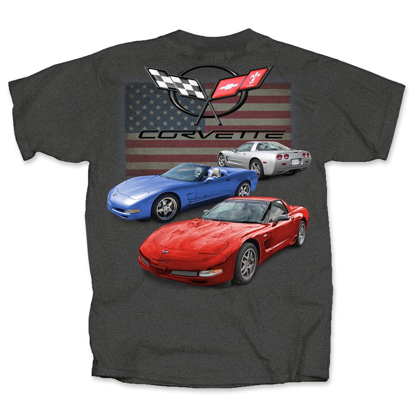 Chevy Chevrolet Corvette C5 U.S. Flag Short Sleeve T-Shirt