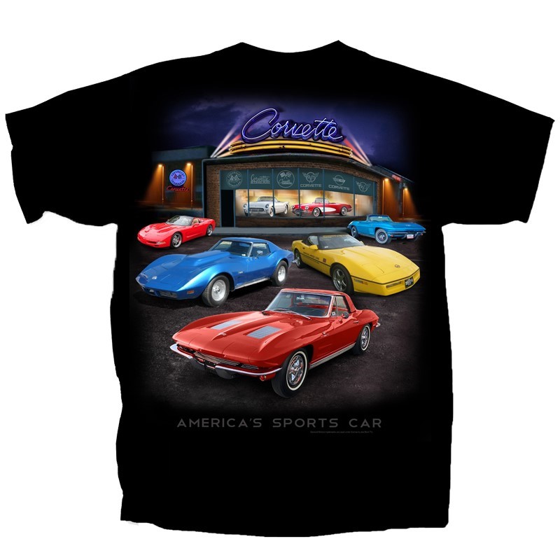 Vintage Chevy Chevrolet Corvette Showroom Short Sleeve T-Shirt
