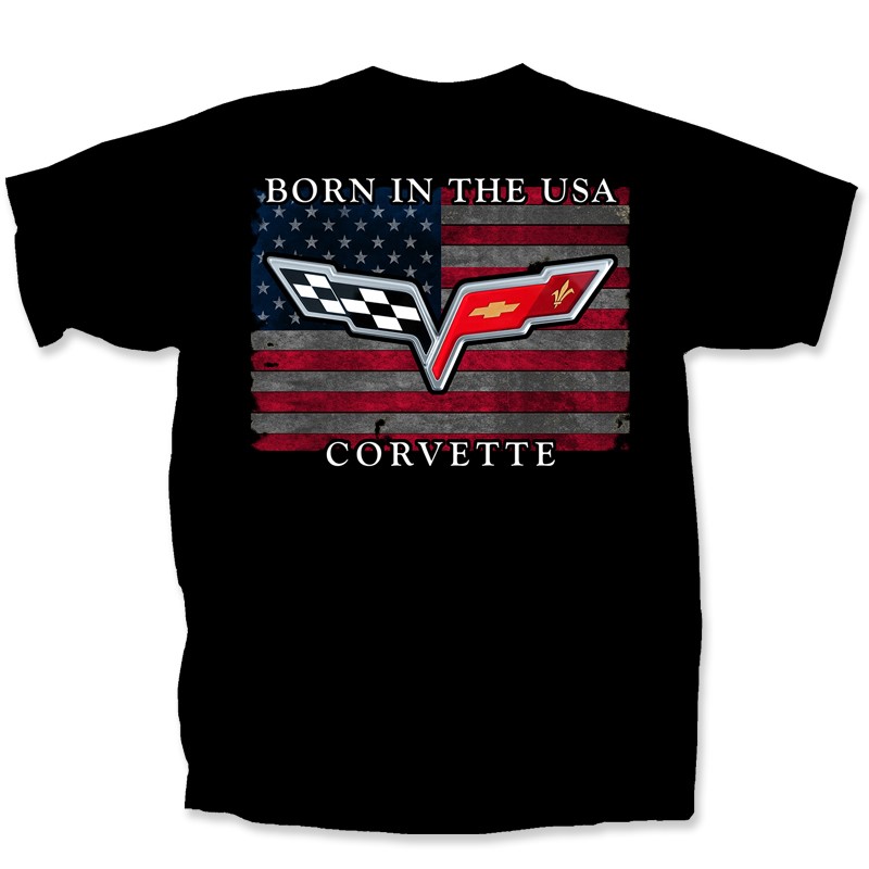 Chevy Chevrolet Corvette Logo Born in the U.S.A. Short Sleeve T-Shirt