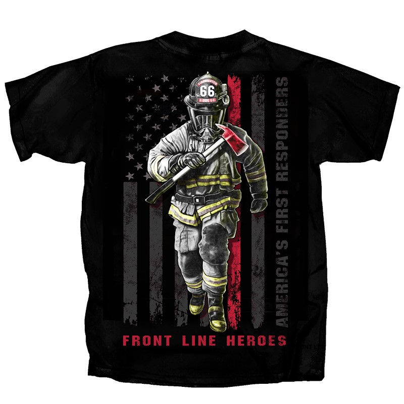 Firefighter Front Line Heroes Short Sleeve T-Shirt