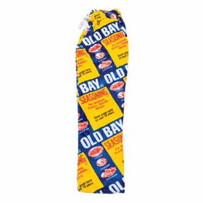 Old Bay Fuzzy Can Pattern Yellow/Blue Lounge Pants Pajamas