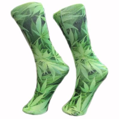 Leaf Pattern Green Garden Flowers Weed Dress Socks
