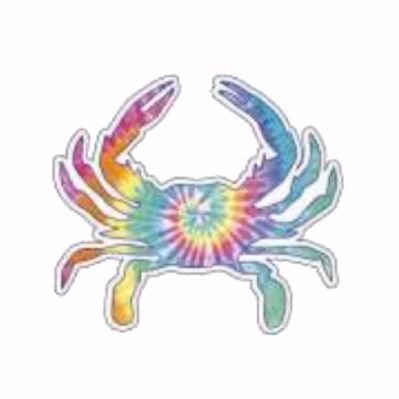 Crab Tie Dye Die Cut Sticker