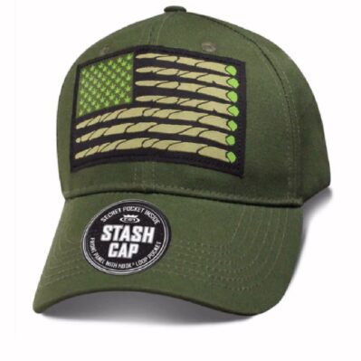 Leaf Pattern Green Garden Flowers Weed USA Flag Stash Pocket Cap Hat