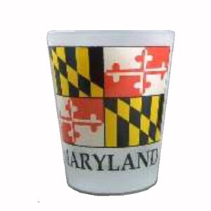 Maryland Flag with Name Frosted Shot Glass