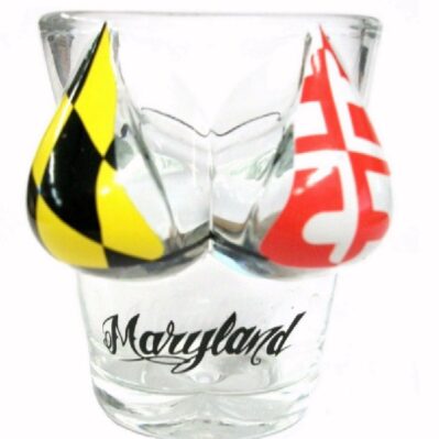 Maryland Flag Bikini Top Shot Glass