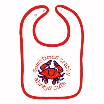 Sometimes Crabby Always Cute Cotton Baby Bib