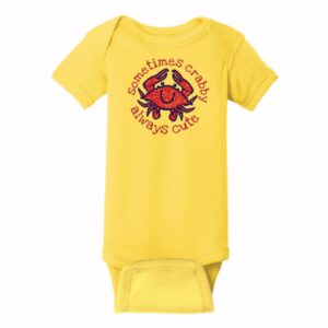 Sometimes Crabby Always Cute Baby Infant Jersey Romper One-Piece Bodysuit