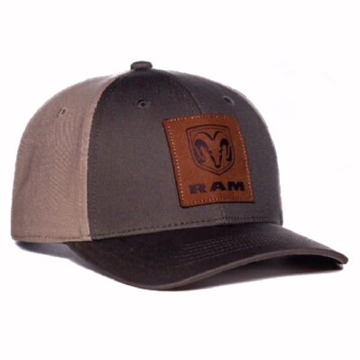 RAM Logo Leather Patch Brown Cap Hat