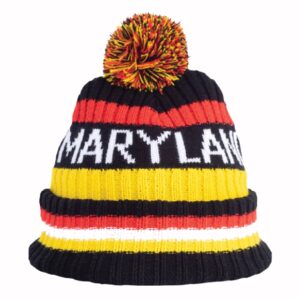 Maryland Stripes Pom Beanie Cap Hat