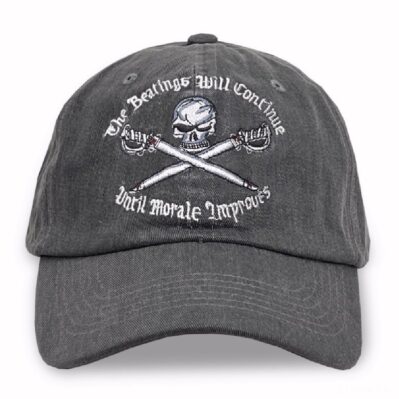 The Beatings Will Continue Until Morale Improves Pirate Embroidered Cap Hat