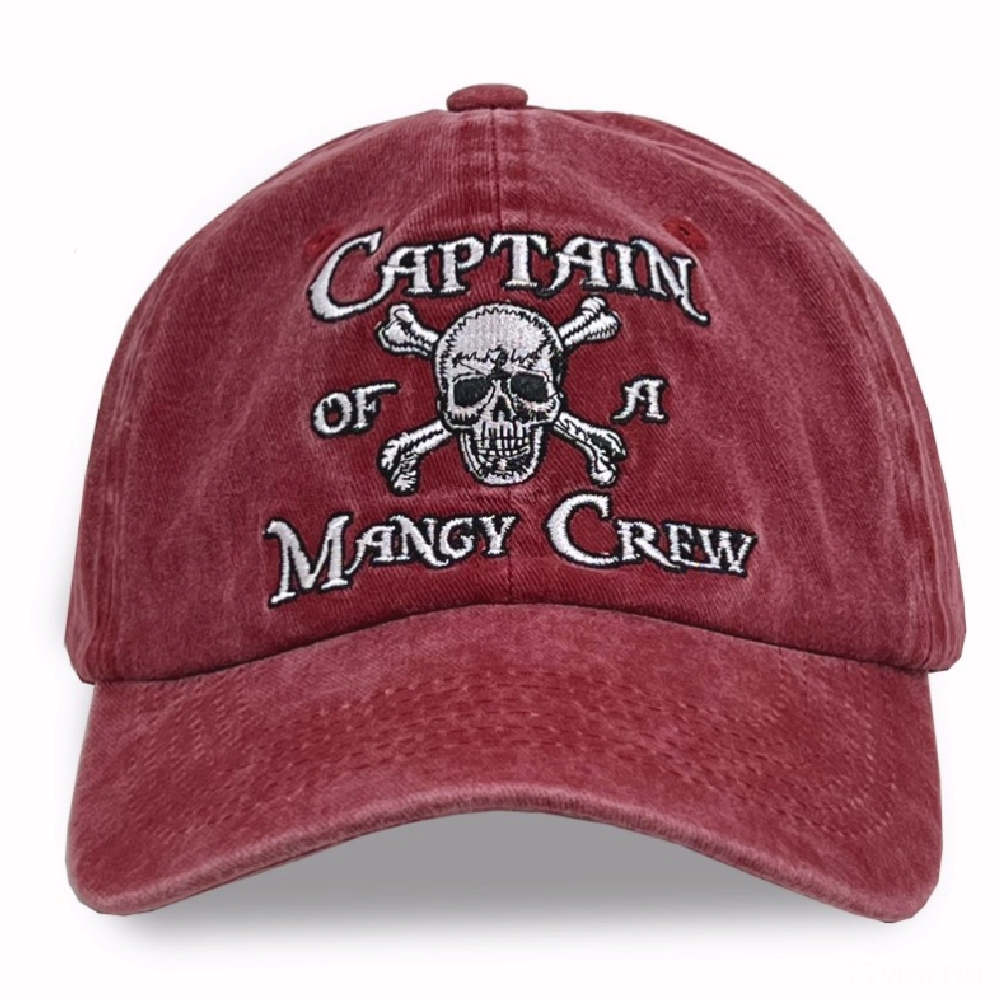 Captain of a Mangy Crew Pirate Embroidered Cap Hat
