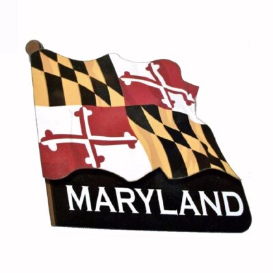 Maryland Waving Flag Refrigerator Die Cut Magnet