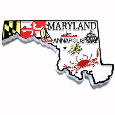 Maryland State Symbols Refrigerator Die Cut Car Magnet