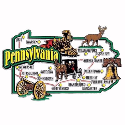 Pennsylvania State Symbols Refrigerator Die Cut Magnet