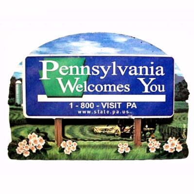 Pennsylvania Welcomes You Refrigerator Die Cut Magnet
