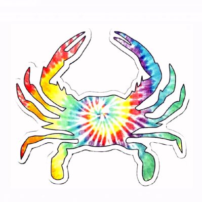 Crab Tie Dyed Car Refrigerator Die Cut Magnet