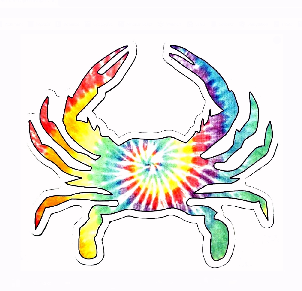 Crab Tie Dyed Car Refrigerator Die Cut Magnet - CycleServe Store