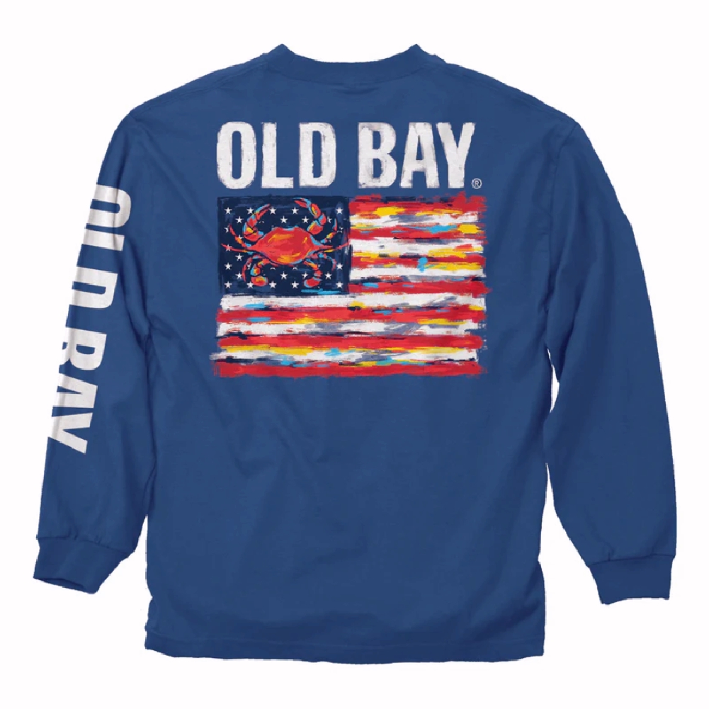 Old Bay Crab U.S. Flag Comfort Long Sleeve Shirt Sweatshirt