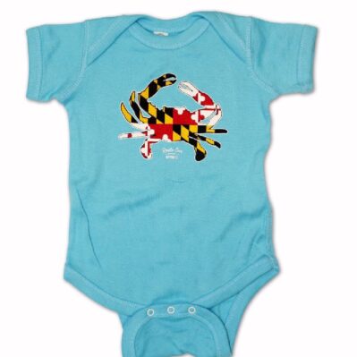Maryland Crab Aqua Baby Infant Jersey Romper One-Piece Snap Bodysuit
