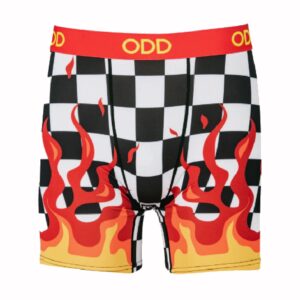 Racing Checkered Flag with Flames Boxer Shorts Underwear Briefs