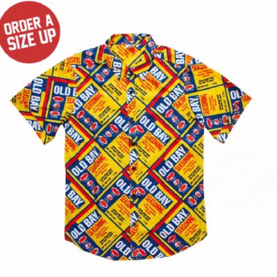 Old Bay Can Logo Hawaiian Style Dress Shirt