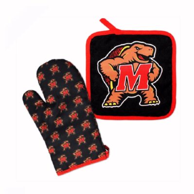 University of Maryland Terappins Terps Set Mitten and Pot Holder