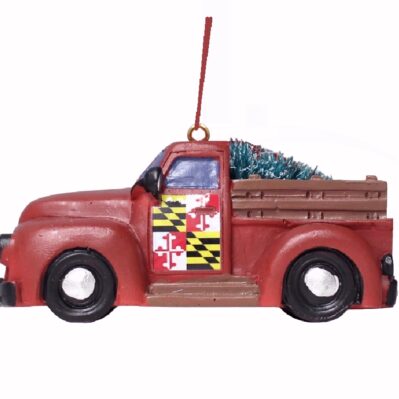 Maryland Flag Truck with Holiday Tree Ornament