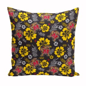 University of Maryland Terappins Terps Testudo Flowers Throw Pillow