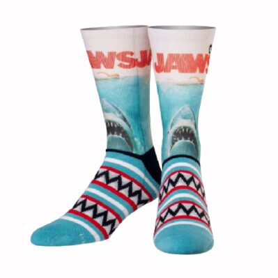 Jaws Striped Teeth Athletic Crew Socks