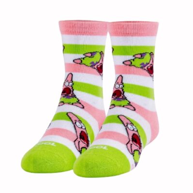 Patrick Star Yellow/Beige Stripes Athletic Crew Socks