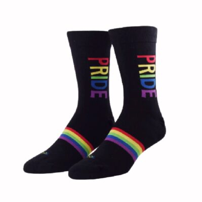 Pride Athletic Black Crew Socks - Adult