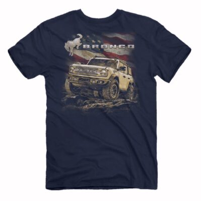 Ford Bronco Off-Road and U.S. Flag Short Sleeve T-Shirt