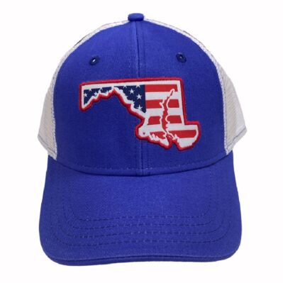 Maryland State USA Flag Mesh Back Embroidered Cap Hat