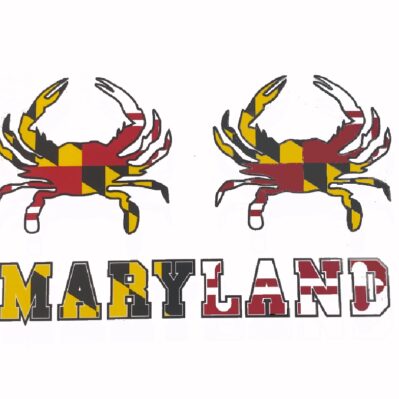 Maryland Flag State and Crabs Sticker Set